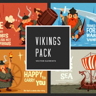 Illustrated Vikings Vector Pack
