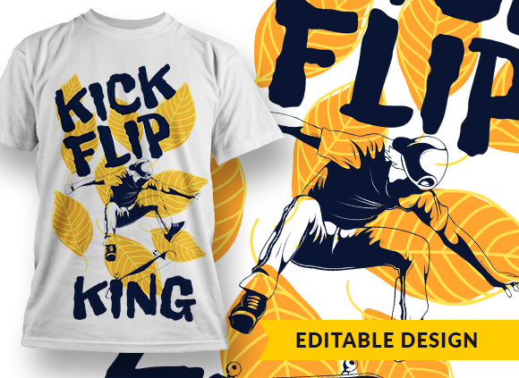 Kick Flip King T-shirt Design 1
