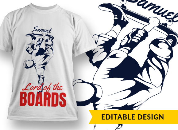Lord of the boards (with name placeholder) T-shirt Design 1