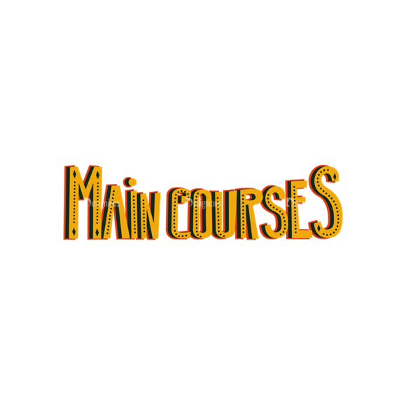 Colorful Menu Typography Set 2 Vector Main Courses 1