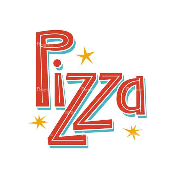Colorful Menu Typography Set 2 Vector Pizza 1