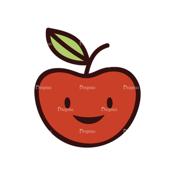 Doodle Fruits Vector Set 1 Vector Apple 1