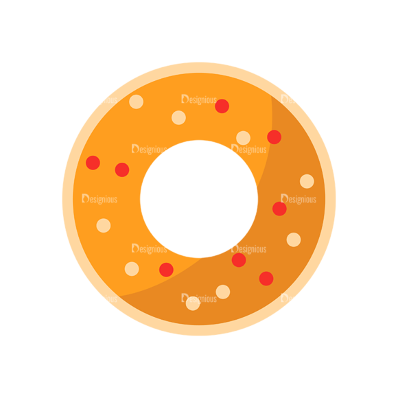Flat Food Icons Set 5 Vector Donut 1