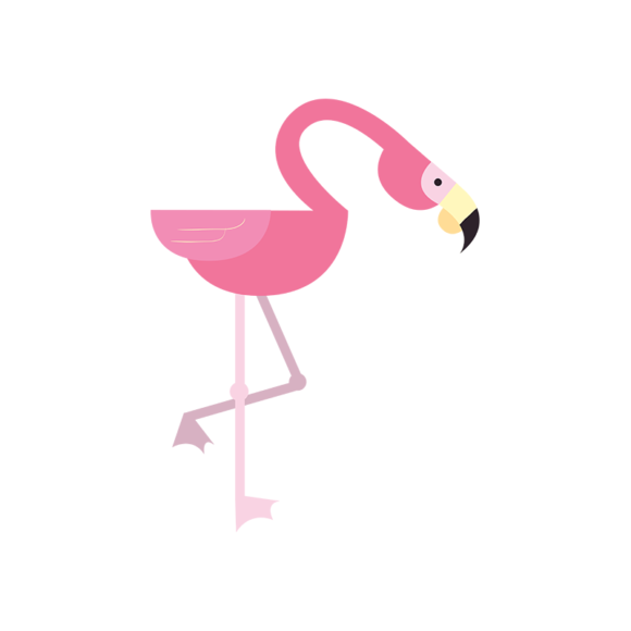 Geometric Birds Flamingo 1