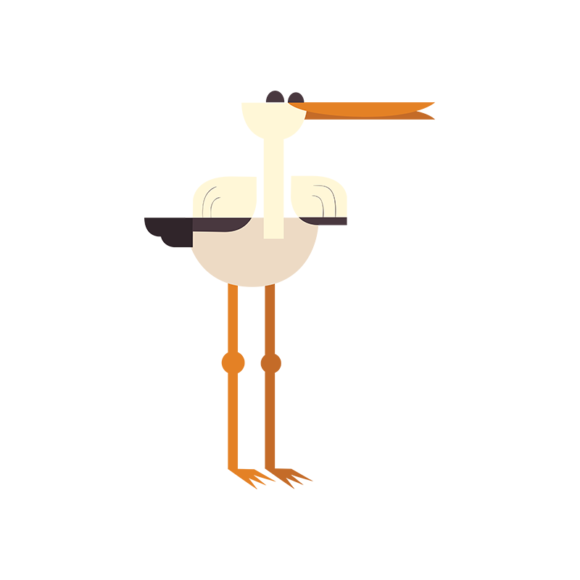 Geometric Birds Stork 1