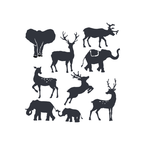 Animal Silhouettes 22 Vector Large Animals 1