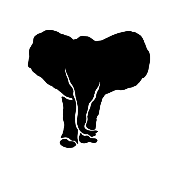 Animal Silhouettes 22 Vector Large Elephant 07 1