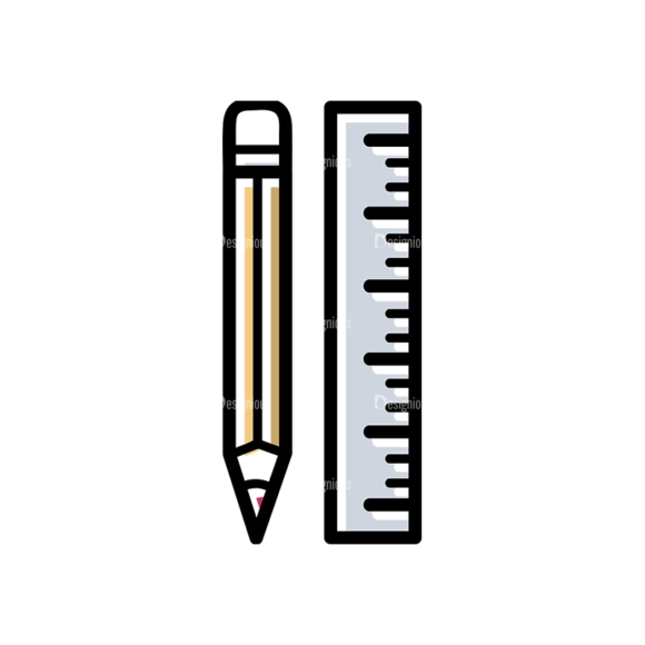 Back To School Vector Set 15 Vector Pencil Ruler 1