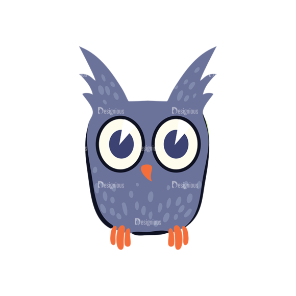 Flat Halloween Characters Set 1 Vector Owl 1
