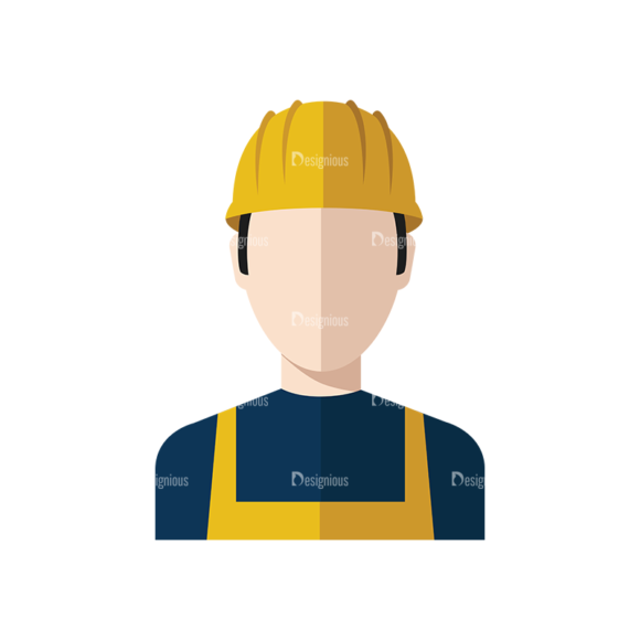 Flat Icons Professions Vector Set 1 Vector Construction Worker 1