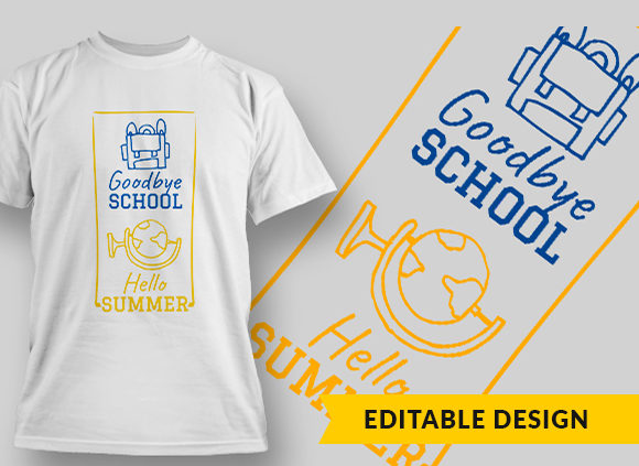 Gb School Hello Summer T-shirt Design 1