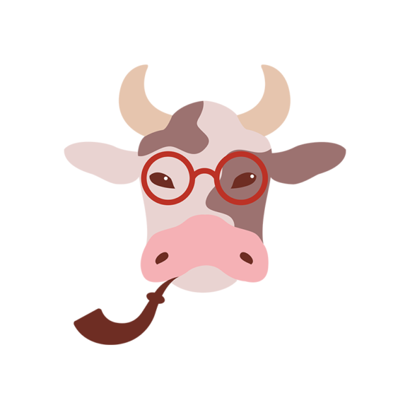 Hipster Animals Vector 2 Vector Cow 1