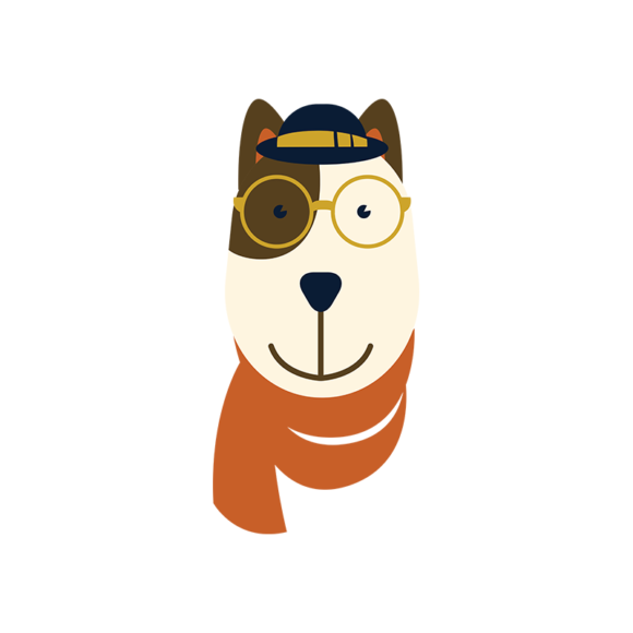 Hipster Animals Vector 3 Vector Dog 1