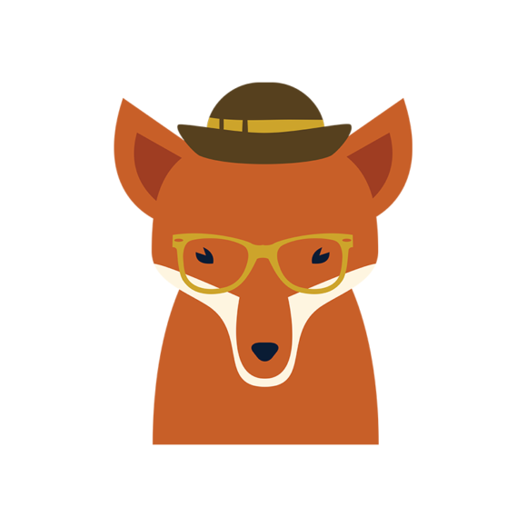 Free Hipster Fox SVG and PNG 1