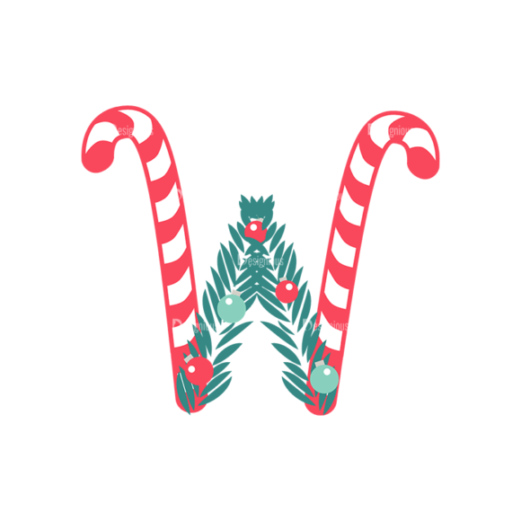 Illustrated Xmas Typography Vector W 1