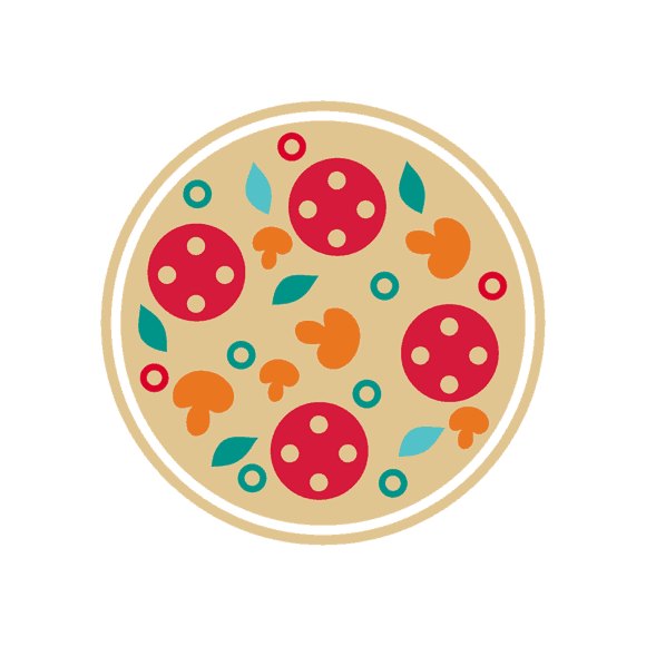 Stylized Italy Vector Icons Set 1 Vector Pizza 03 1