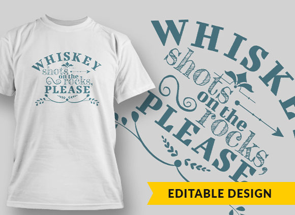 Whiskey Shots On The Rocks T-shirt Design 1