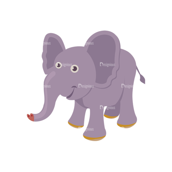 Cartoon Vector Animals Set 1 Vector Elephant 1