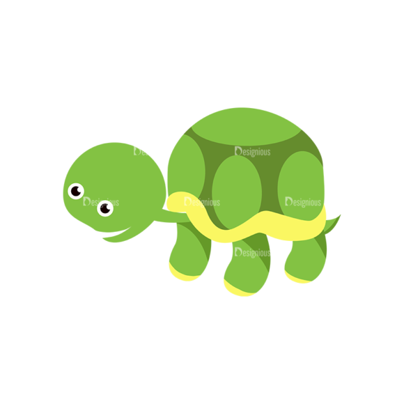 Cartoon Vector Animals Set 1 Vector Turtle 1