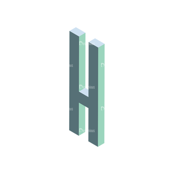 Isometric Alphabet Vector H 1