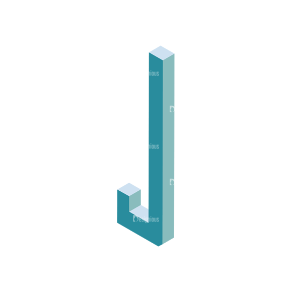 Isometric Alphabet Vector J 1
