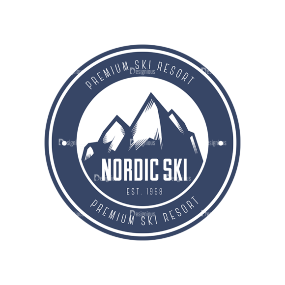 Nordic Skiing Elements Vector Set 3 Vector Logo 01 1