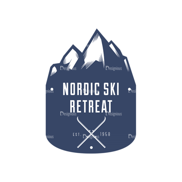 Nordic Skiing Elements Vector Set 3 Vector Logo 03 1