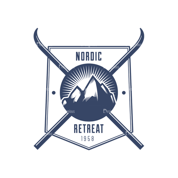 Nordic Skiing Elements Vector Set 3 Vector Logo 04 1
