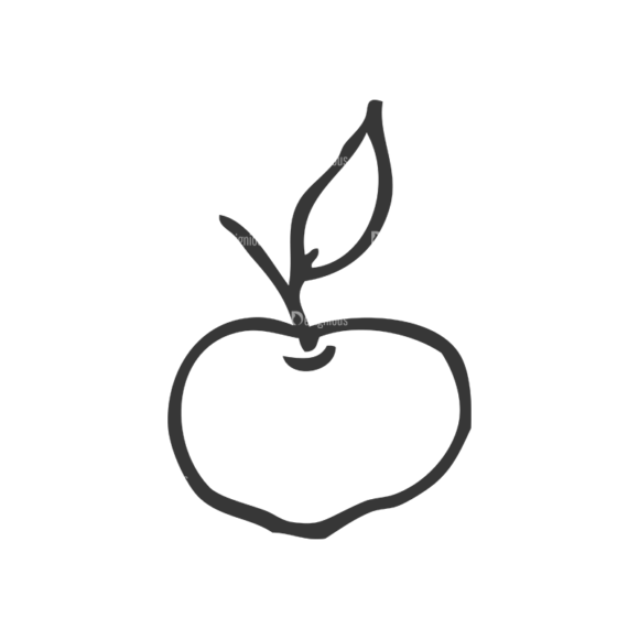 School Doodle Vector Set 1 Vector Apple 1