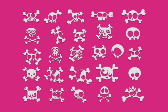 26 Cute Skulls SVG Cut Files 1