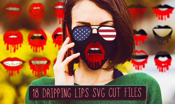 18 Red Dripping Lips Face Mask Designs