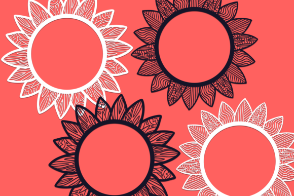 24 Zentangle Sunflowers SVG Cut Files 5