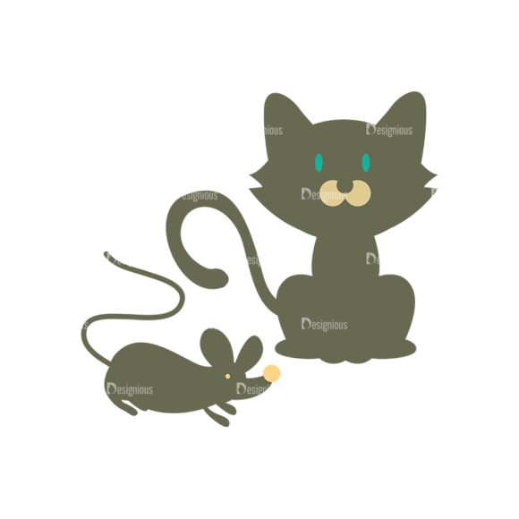 Cute Cats Icons Catandmouse Svg & Png Clipart 1