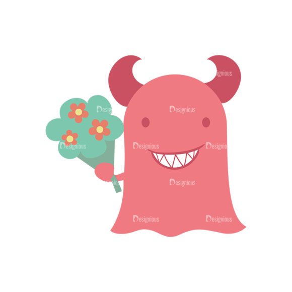 Cute Love Mosnters Monster Svg & Png Clipart 1