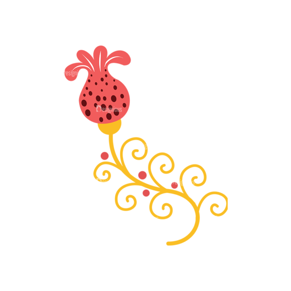 Cute Stylized Floral Vetor Flower Svg & Png Clipart 1