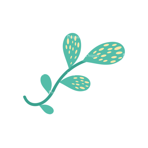 Cute Stylized Floral Vetor Leaves Svg & Png Clipart 1