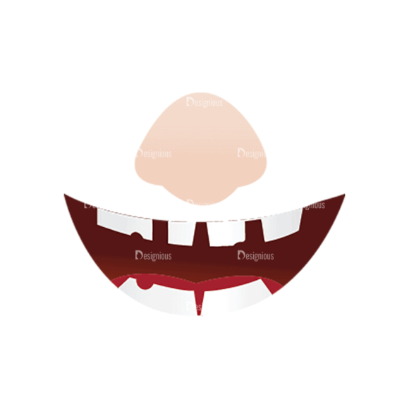Geek Mascots Mouth And Nose  Svg & Png Clipart 1