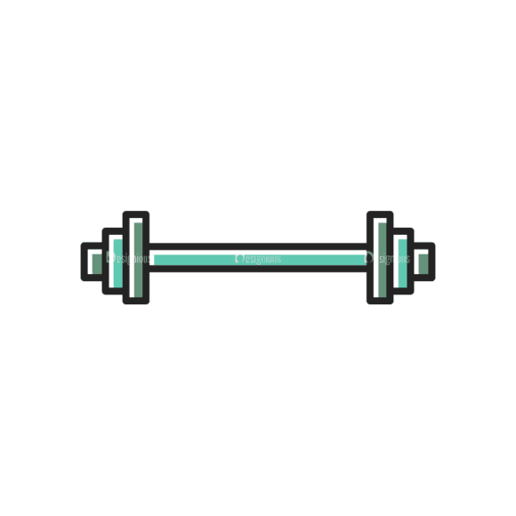 Sports Doodle Barbell Svg & Png Clipart 1