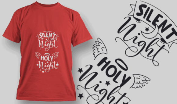 Silent Night Holy Night T Shirt Typography 2151 1