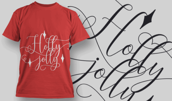 Holly Jolly T Shirt Typography 2179 1
