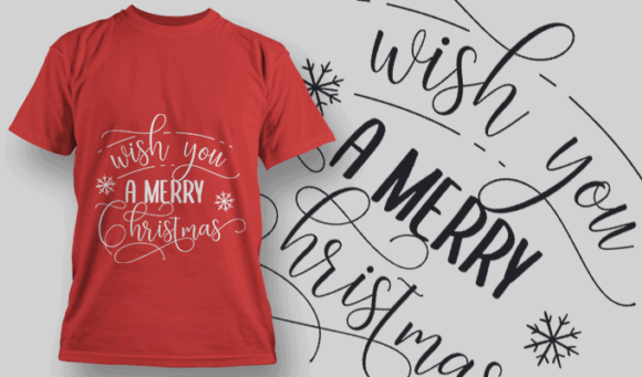 Wish You A Merry Christmas T Shirt Typography 2180 1