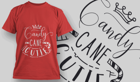 Candy Cane Cutie T Shirt Typography 2183 1