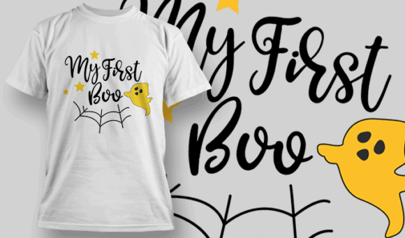 My First Boo T Shirt Typography 2292 1