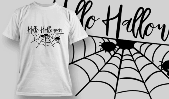 Hello Halloween T Shirt Typography 2309 1