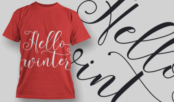 Hello Winter T Shirt Typography 2210 1