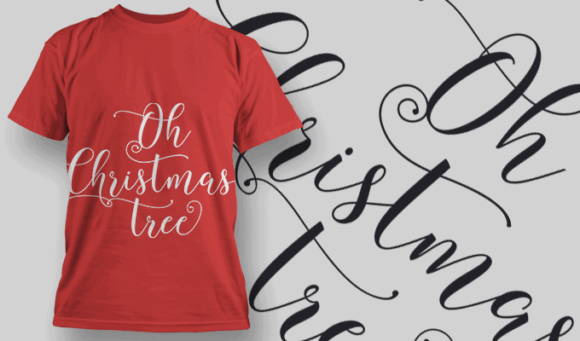 Oh Christmas Tree T Shirt Typography 2214 1