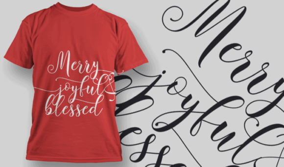 Merry Joyfull Blessed T Shirt Typography 2215 1