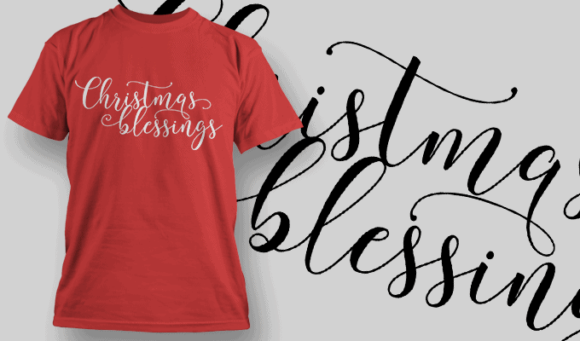 Christmas Blessings T Shirt Typography 2223 1