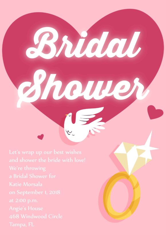 Shower, Invitation, Bridal, Vector Vector Bridal Shower Vector Invitation Template 1