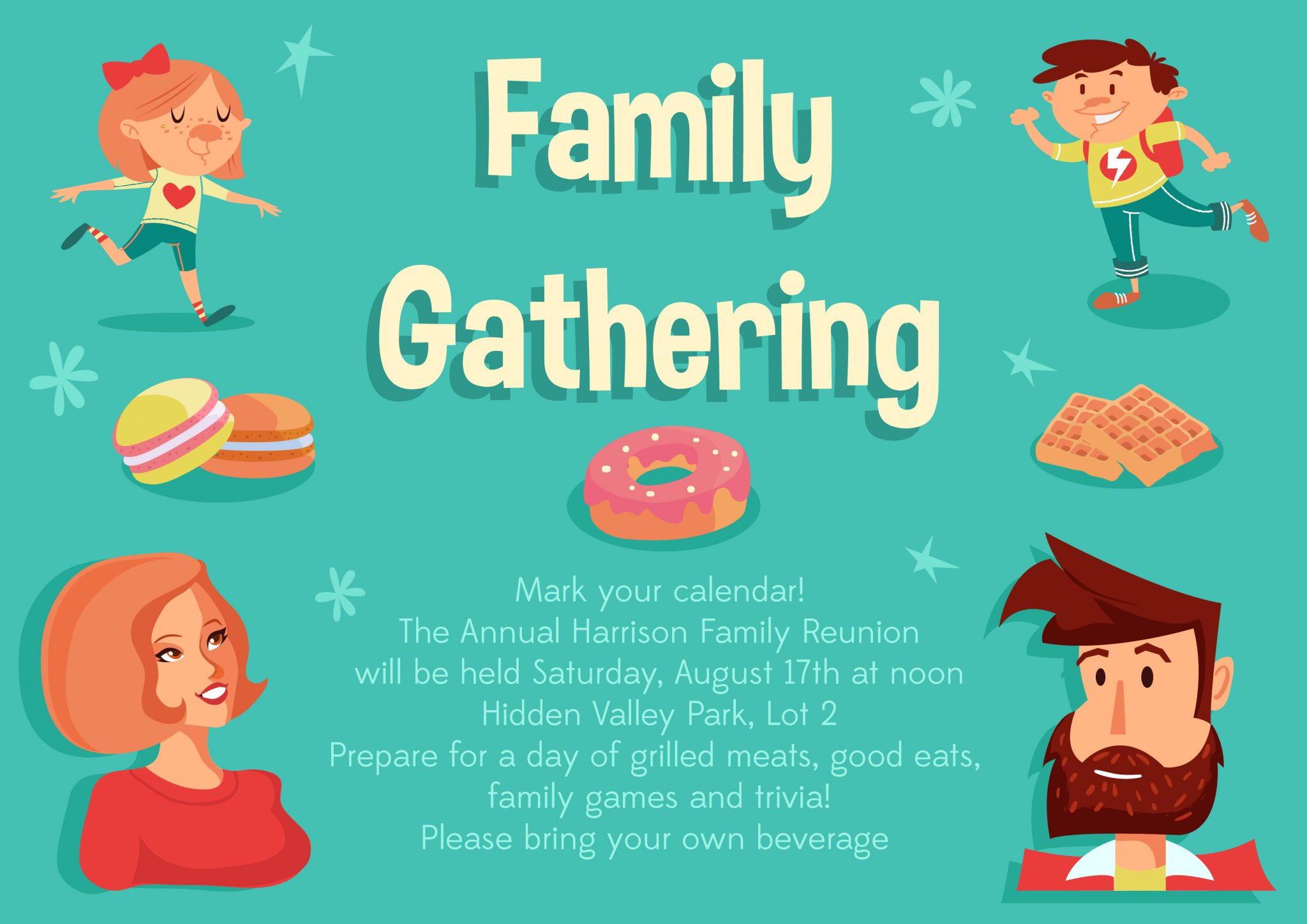 template-vector-artwork-family-gathering-vector-invitation-template